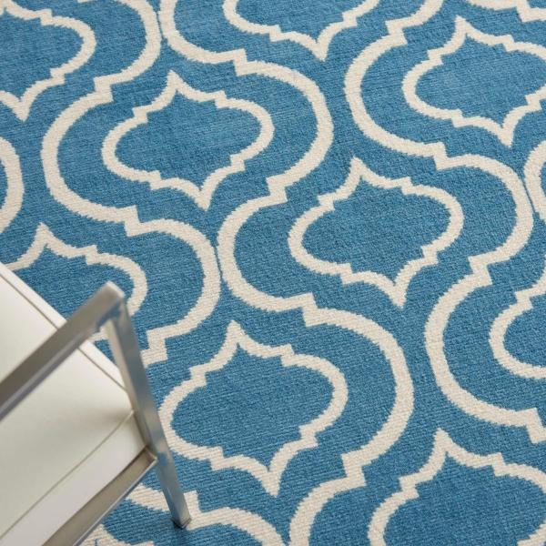 Nourison Jubilant Modern Trellis Blue Rug JUB19 Home