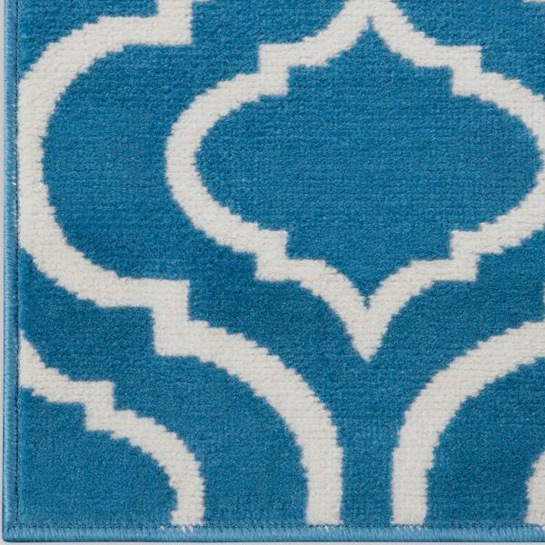 nourison Jubilant Modern Trellis Blue Rug JUB19 Home