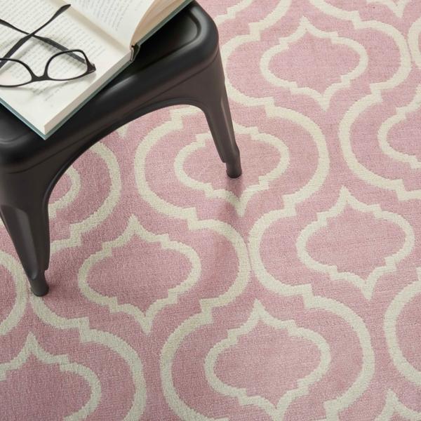 Nourison Jubilant Modern Trellis Pink Rug JUB19 Home