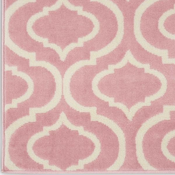 nourison Jubilant Modern Trellis Pink Rug JUB19 Home