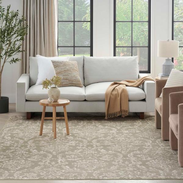 Nourison Jubilant Olive Indoor Only Damask Rug JUB09 Home