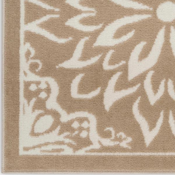 nourison Jubilant Taupe Indoor only Floral Rug JUB06 Home