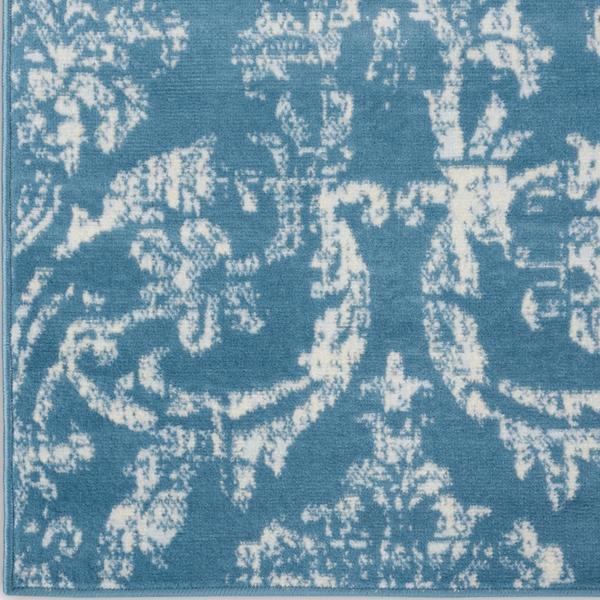 nourison Jubilant Vintage Damask Blue Rug JUB09 Home