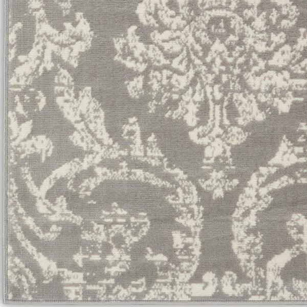 nourison Jubilant Vintage Damask Grey Rug JUB09 Home