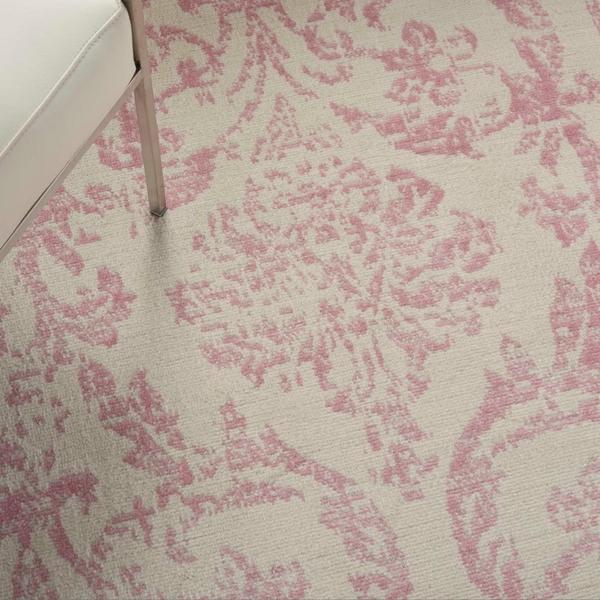 Nourison Jubilant Vintage Damask Ivory/Pink Rug JUB09 Home