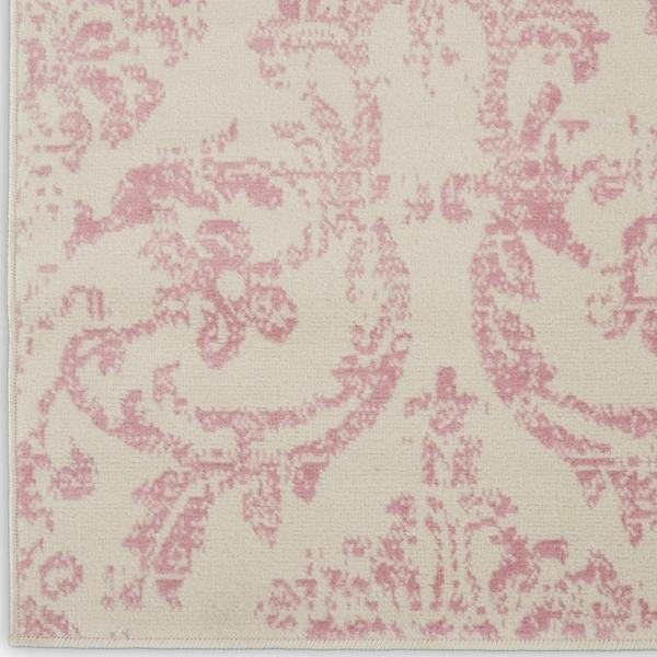 nourison Jubilant Vintage Damask Ivory/Pink Rug JUB09 Home