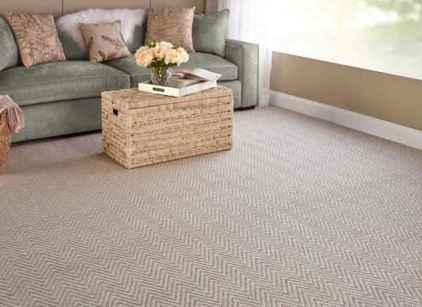 Nourison KIAWAH CHEVRON KICHV STONE BROADLOOM CARPET