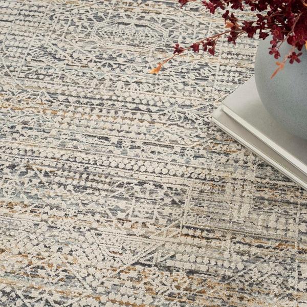 Nourison Lynx Boho Chic Textured Ivory/Grey Rug Home