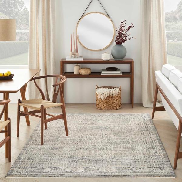 Nourison Lynx Boho Chic Textured Ivory/Grey Rug Home