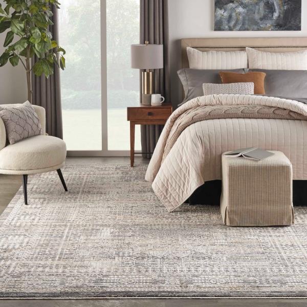 nourison Lynx Boho Chic Textured Ivory/Grey Rug Home