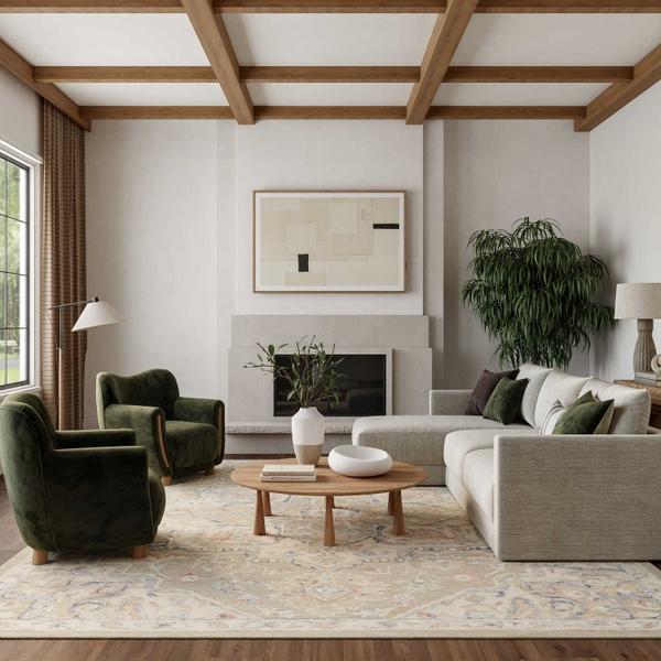 nourison Maison Green Ivory Indoor only Persian Rug MSO06