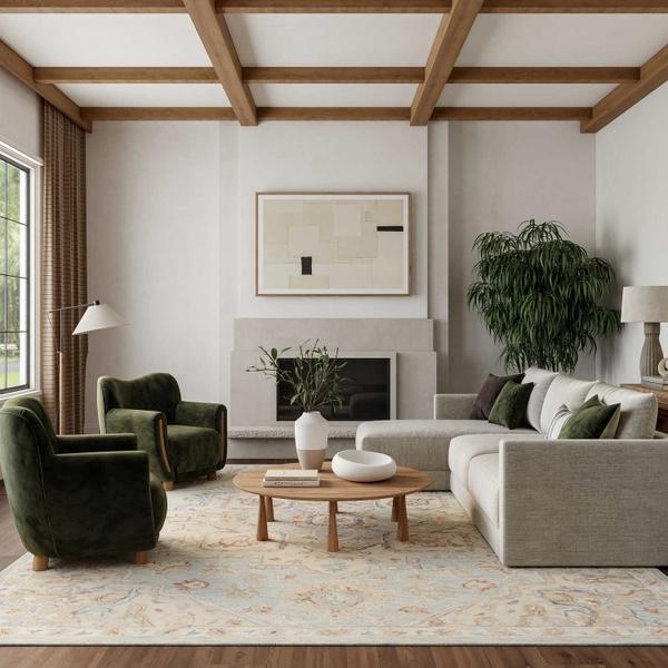 nourison Maison Light Blue Ivory Indoor only Persian Rug MSO06