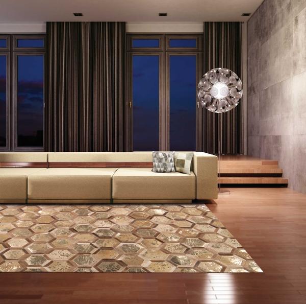 Nourison MICHAEL AMINI CITY CHIC MA100 AMBER/GOLD AREA RUG