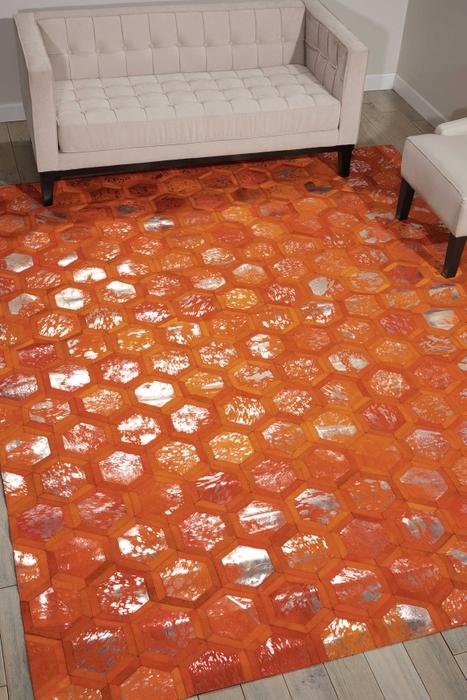 Nourison MICHAEL AMINI CITY CHIC MA100 TANGERINE AREA RUG