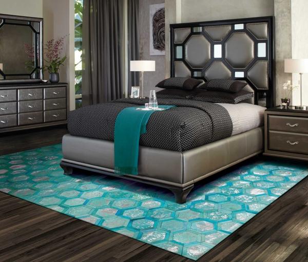 Nourison MICHAEL AMINI CITY CHIC MA100 TURQUOISE AREA RUG