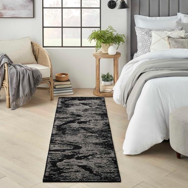 Nourison MICHAEL AMINI MA30 STAR SMR02 BLACK IVORY AREA RUG