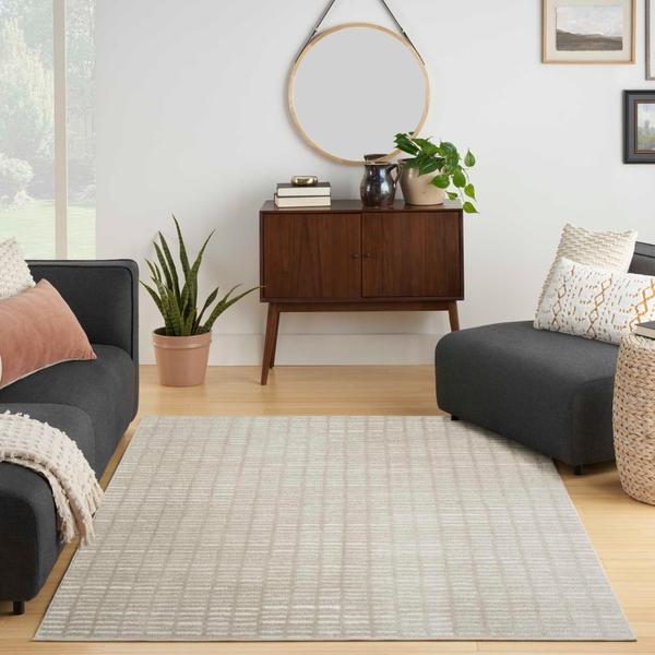 Nourison Modern Comfort Grey Ivory Indoor Only Abstract Rug MNC03