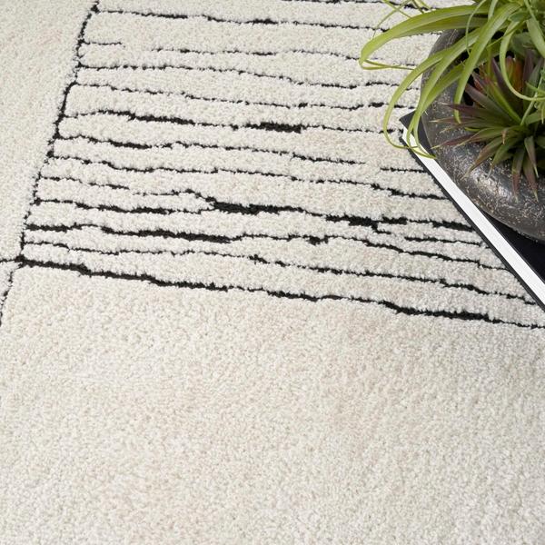 Nourison Modern Comfort Ivory Black Indoor Only Abstract Rug MNC02 Home