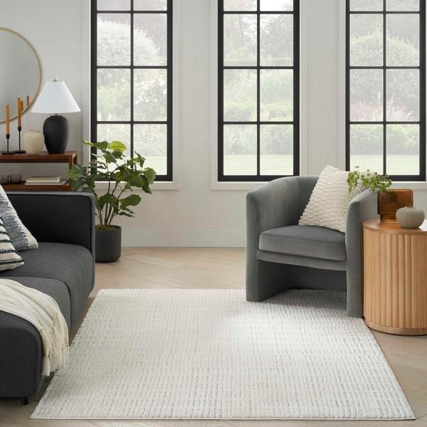 Nourison Modern Comfort Ivory Grey Indoor Only Abstract Rug MNC03