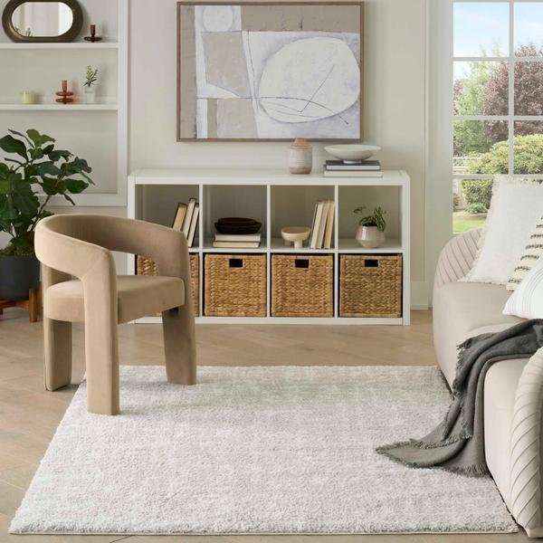 Nourison Modern Shag Grey Ivory Indoor Only Abstract Rug MMD06