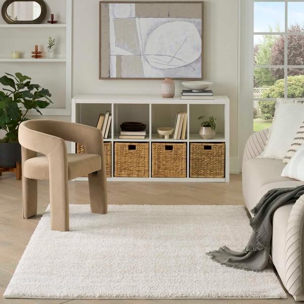 Nourison Modern Shag Ivory Beige Indoor Only Abstract Rug MMD04