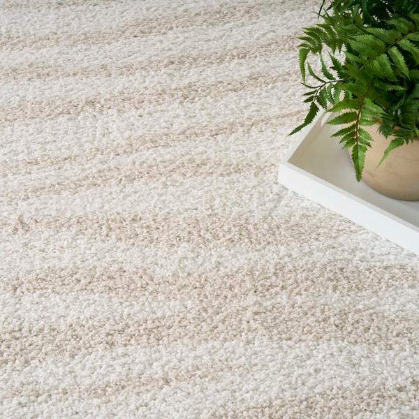 Nourison Modern Shag Ivory Beige Indoor Only Abstract Rug MMD05
