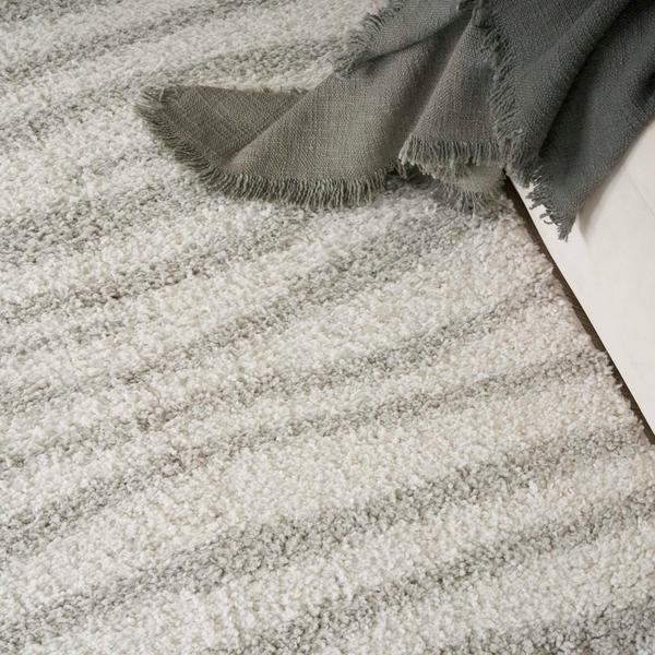 Nourison Modern Shag Ivory Grey Indoor Only Abstract Rug MMD05