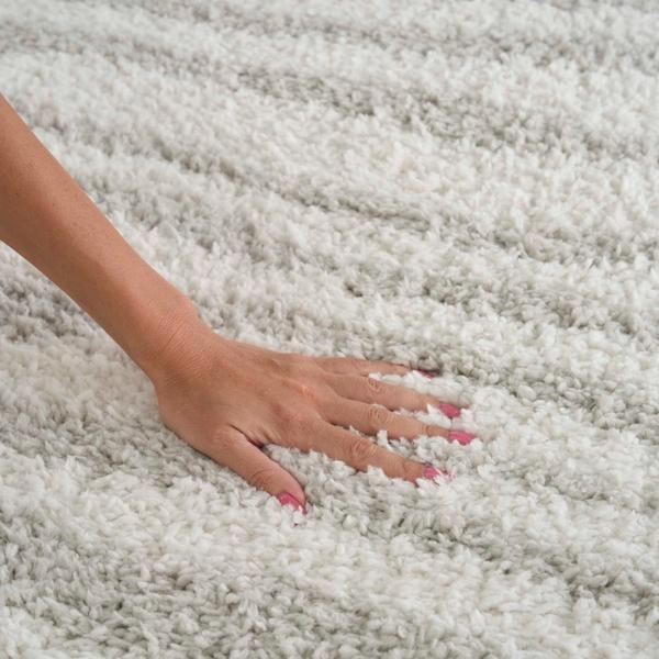 Nourison Modern Shag Ivory Grey Indoor Only Abstract Rug MMD05