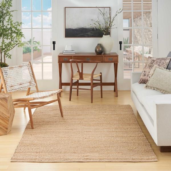 Nourison Natural Jute Bleached Indoor Only Solid Rug NJT01