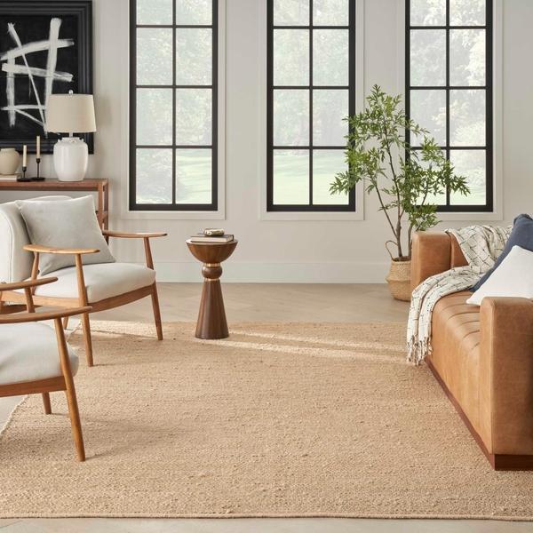 nourison Natural Jute Bleached Indoor only Solid Rug NJT01