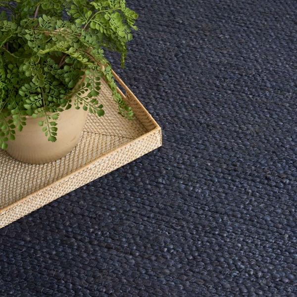 Nourison Natural Jute Navy Indoor Only Solid Rug NJT01