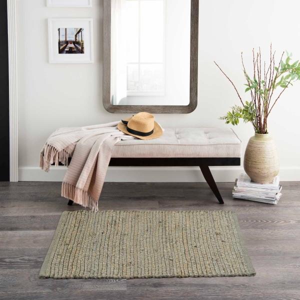 Nourison Natural Jute Sage Indoor Only Solid Rug NJT01