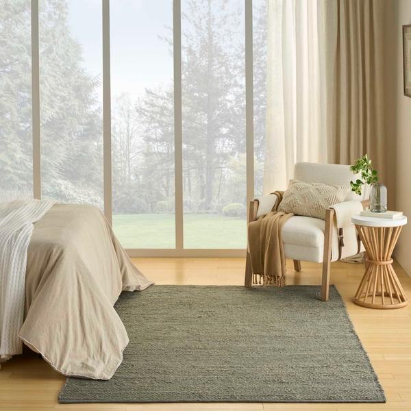 nourison Natural Jute Sage Indoor only Solid Rug NJT01