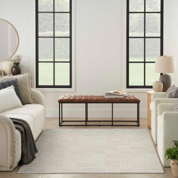 Nourison Natural Texture Beige Ivory Indoor Only Geometric Rug NTX02