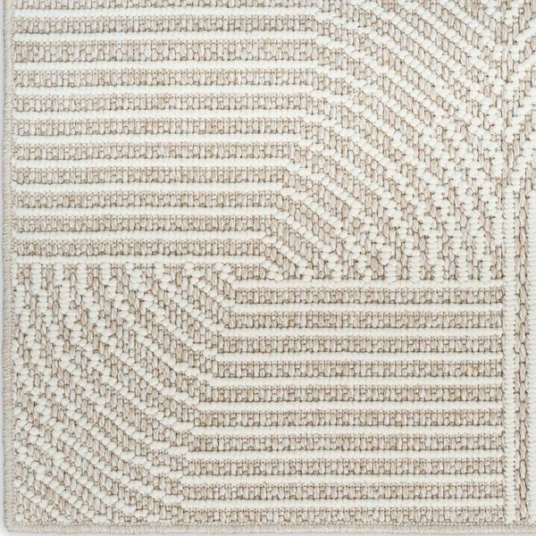 nourison Natural Texture Beige Ivory Indoor only Geometric Rug NTX02