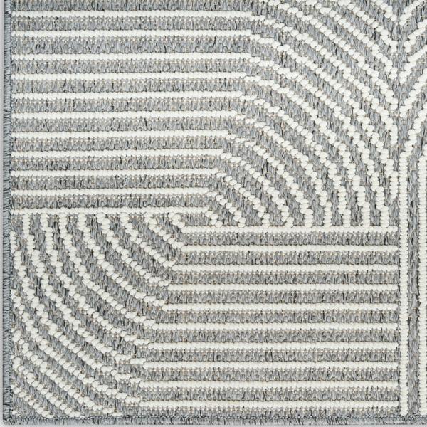 nourison Natural Texture Charcoal Ivory Indoor only Geometric Rug NTX02