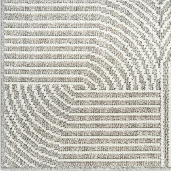 nourison Natural Texture Grey Ivory Indoor only Geometric Rug NTX02