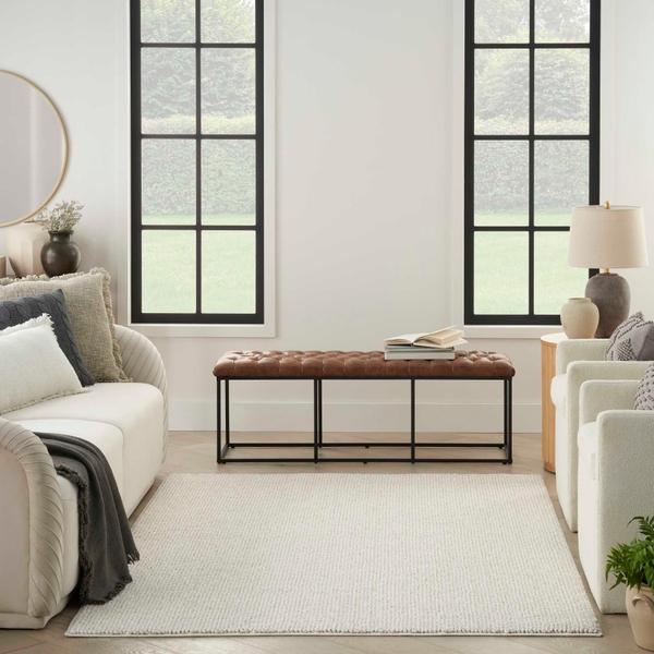 Nourison Natural Texture Ivory Beige Indoor Only Striped Rug NTX01 Home