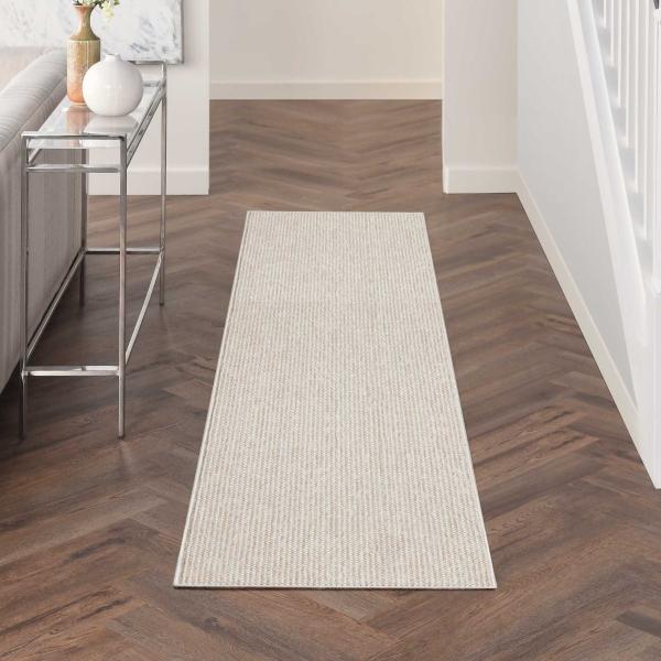 Nourison Natural Texture Ivory Beige Indoor Only Striped Rug NTX01 Home
