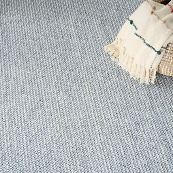 Nourison Natural Texture Ivory Blue Indoor Only Striped Rug NTX01