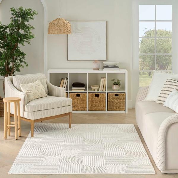 Nourison Natural Texture Ivory Indoor Only Geometric Rug NTX02