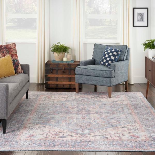 Nourison New Concept Washables Blue Multicolor Indoor Only Persian Rug SR104