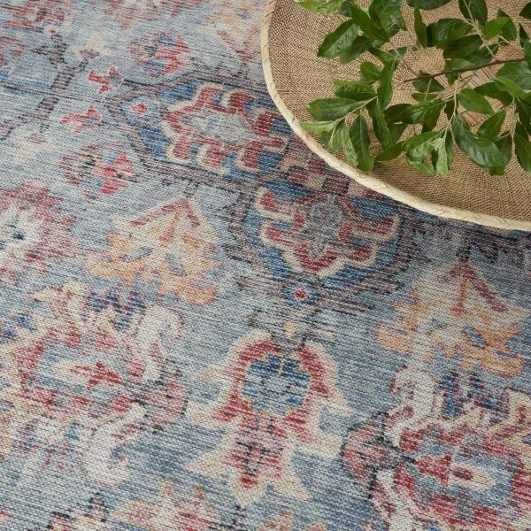 Nourison New Concept Washables Blue Multicolor Indoor Only Persian Rug SR104