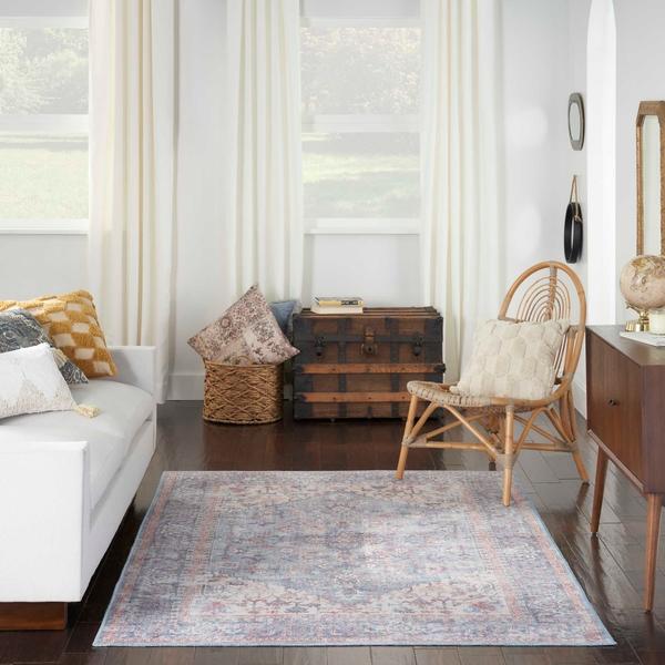 Nourison New Concept Washables Blue Multicolor Indoor Only Persian Rug SR104