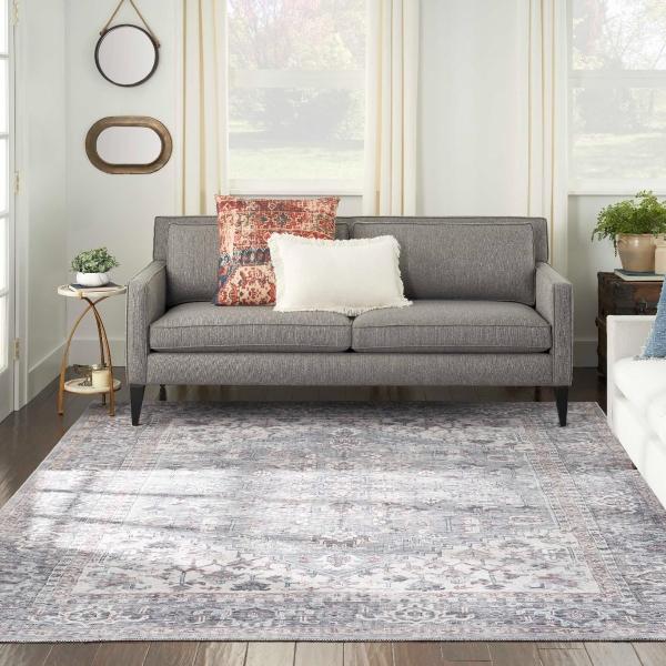 Nourison New Concept Washables Grey Indoor Only Persian Rug SR104