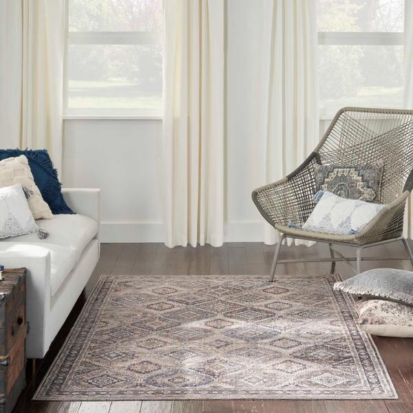 Nourison New Concept Washables Ivory Latte Indoor Only Persian Rug SR103