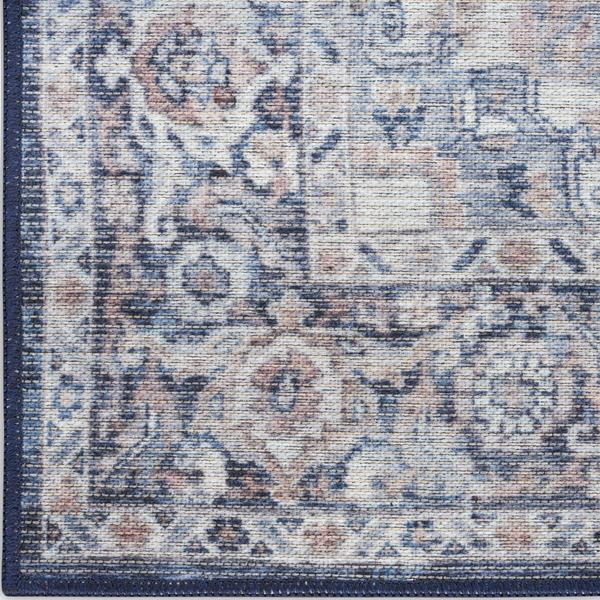 nourison New Concept Washables Ivory Navy Indoor only Persian Rug SR101