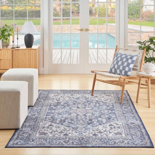 Nourison New Concept Washables Navy Ivory Indoor Only Persian Rug SR104