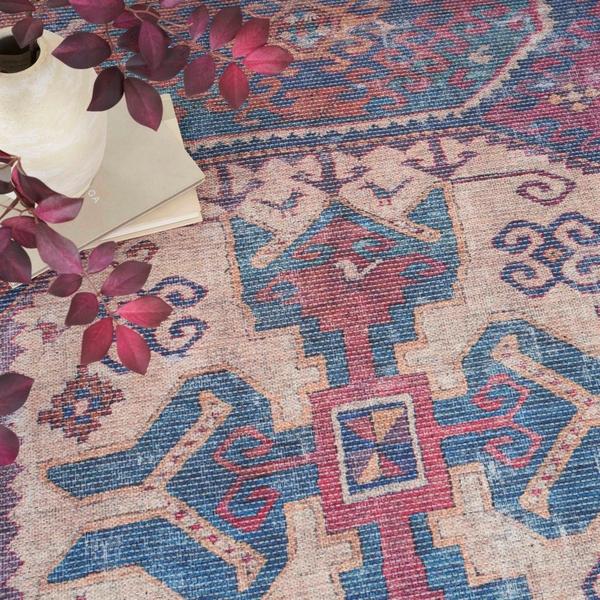 Nourison New Concept Washables Red Navy Indoor Only Persian Rug SR105