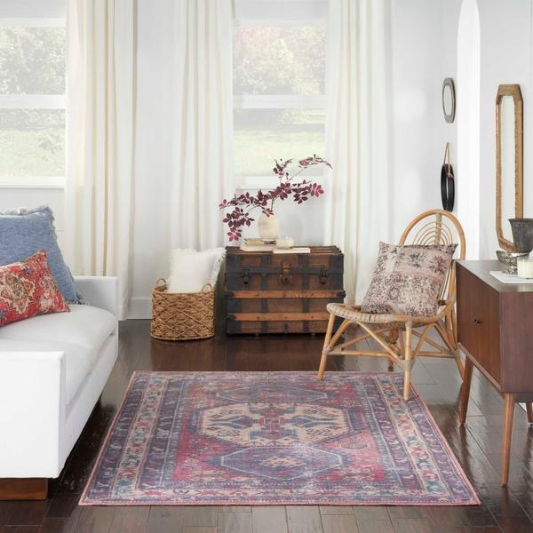 Nourison New Concept Washables Red Navy Indoor Only Persian Rug SR105